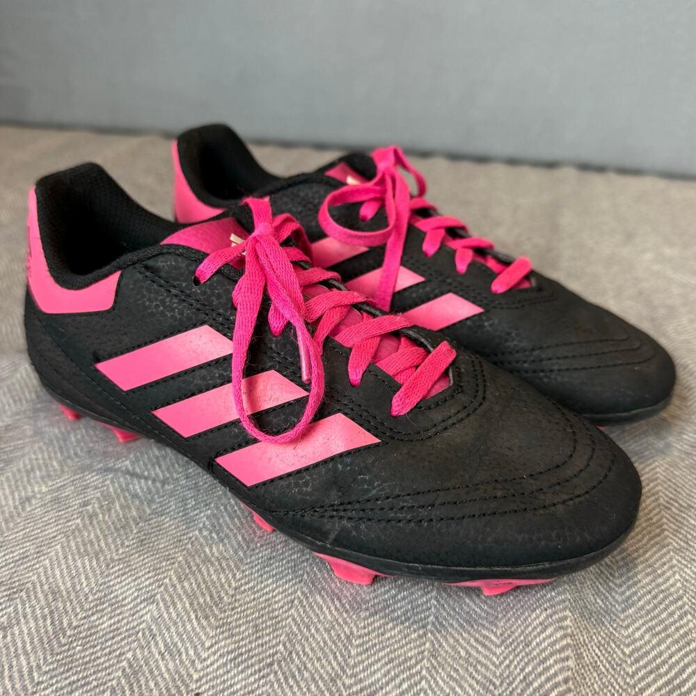 Adidas Goletto Soccer Cleats Shoes Black Pink Boys Girls Youth Size 3
